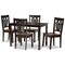 Baxton Studio Luisa Modern and Contemporary Two-Tone Dark Brown and Walnut Brown Finished Wood 5-Piece Dining Set 178-11384-8026-Zoro - alternate 1